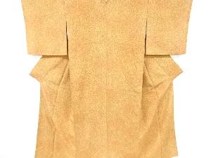 作家物　のり散らし模様一つ紋色無地着物